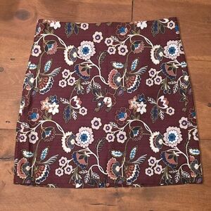 LOFT Multicolor Floral Mini Skirt